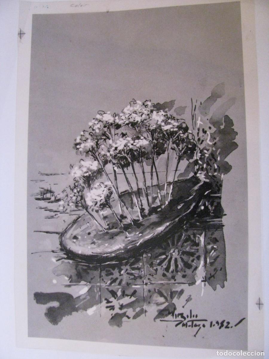 Coleccionismo: LAMINA TRANSPARENTE. IMAGEN DE LA OBRA DEL PINTOR VIRGILIO GALAN, MALAGA. 24X18 CM.