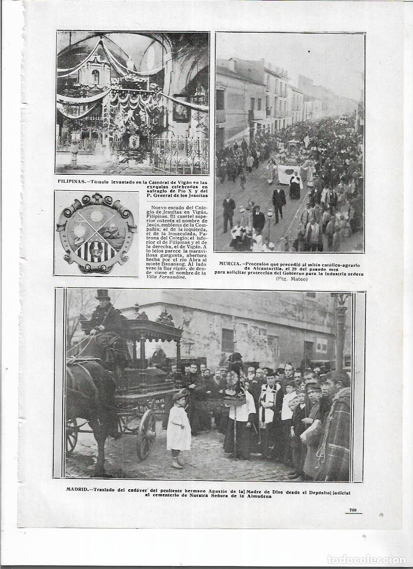 Sammelleidenschaft Papier: A&Ntilde;O 1914 RECORTE PRENSA ALCANTARILLA MURCIA PROCESION MITIN PROTECCION DE LA INDUSTRIA SEDERA