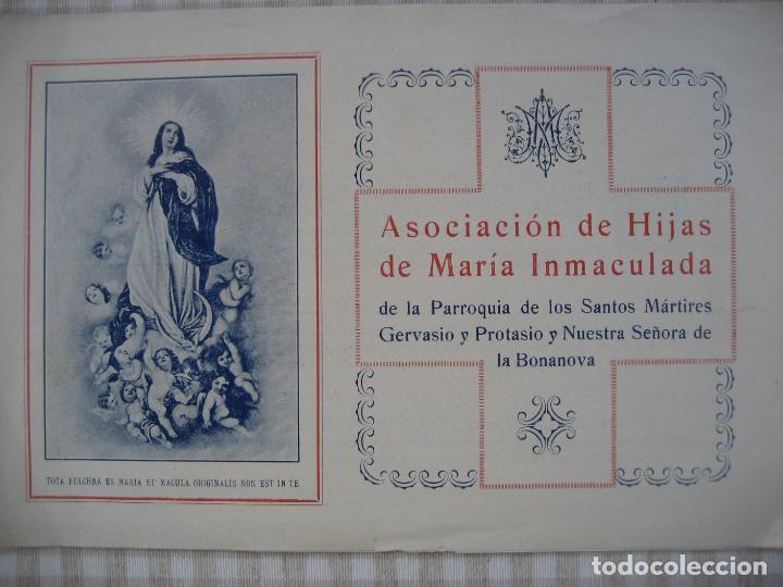 Coleccionismo: Barcelona. Parroquia Nuestra Se&ntilde;ora de la Bonanova. 1931. Fiestas Inma. Concepcion