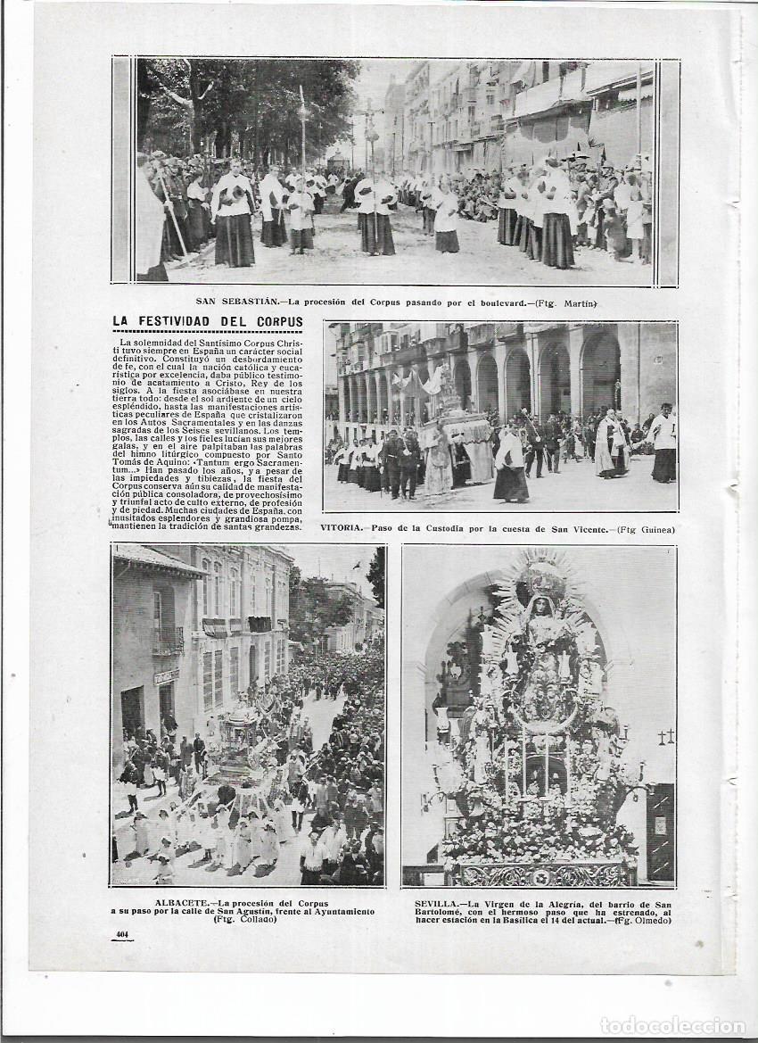 Coleccionismo: A&Ntilde;O 1914 RECORTE PRENSA ALBACETE PROCESION DEL CORPUS A SU PASO CALLE SAN AGUSTIN AYUNTAMIENTO