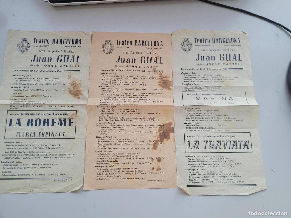 Coleccionismo: TRES PROGRAMAS DE TEATRO BARCELONA 1956 G1 - Foto 1