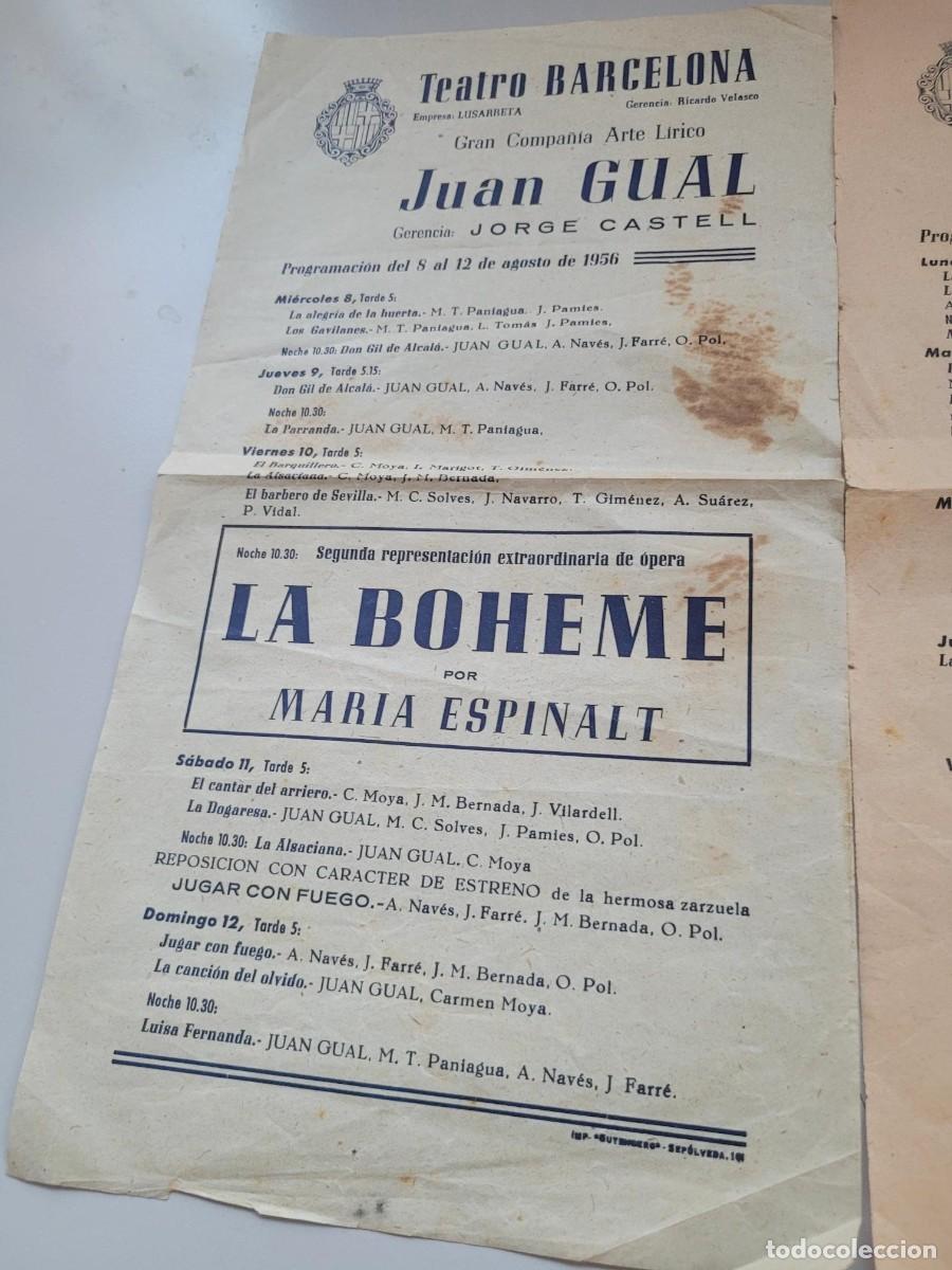 Coleccionismo: TRES PROGRAMAS DE TEATRO BARCELONA 1956 G1 - Foto 2