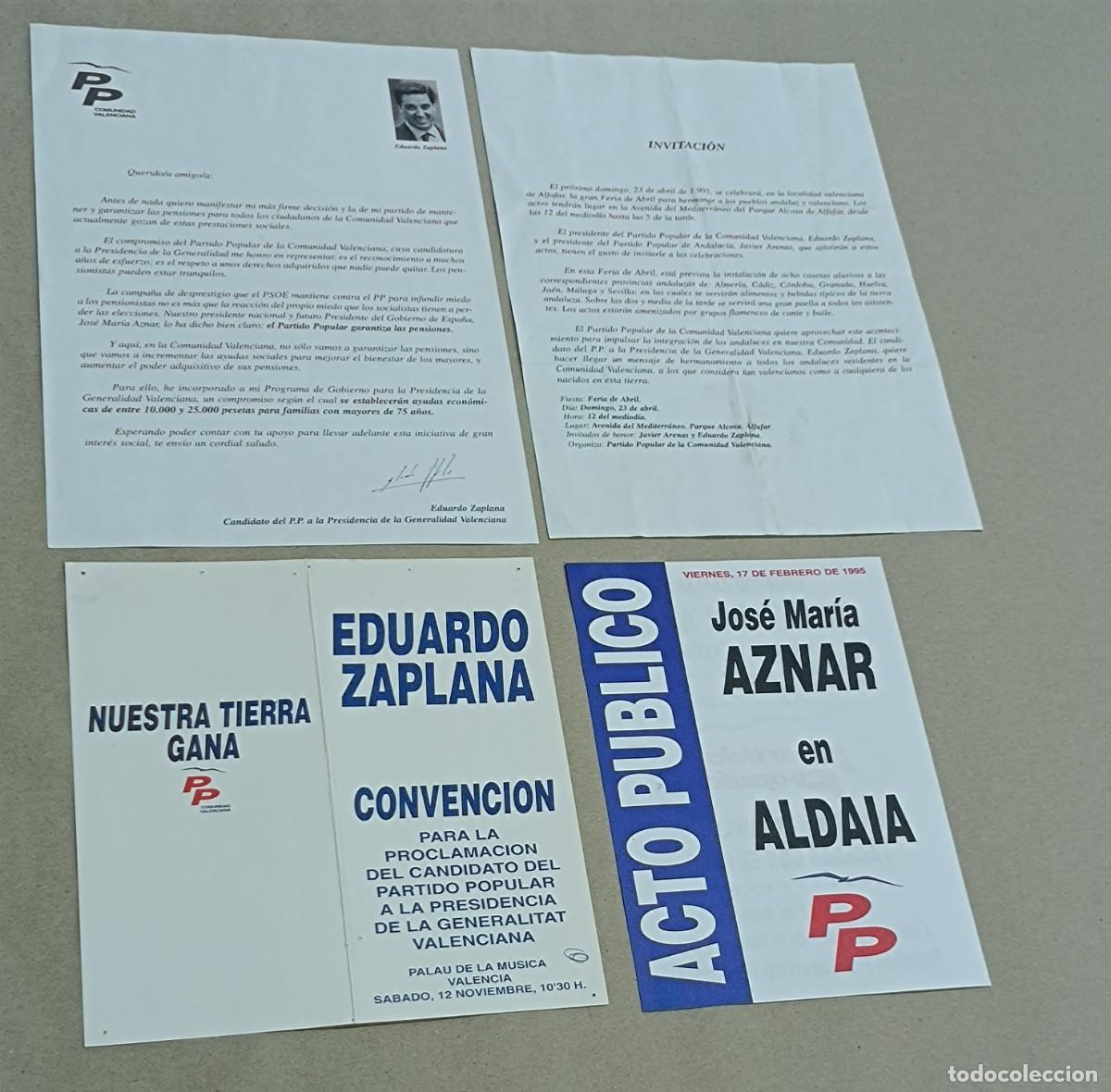 Coleccionismo: PUBLICIDAD, PROGRAMAS, PROPAGANDA ELECTORAL PARTIDO POPULAR A&Ntilde;OS 90 EDUARDO ZAPLANA