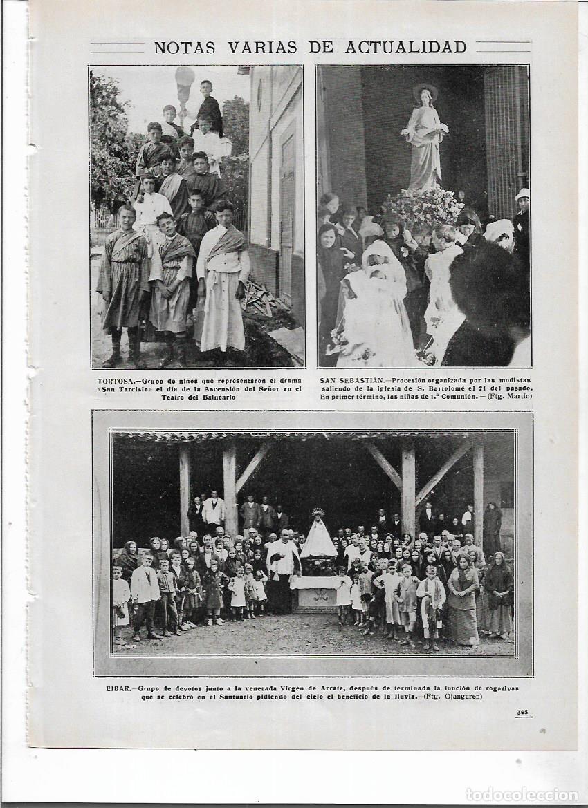 Collezionismo: A&Ntilde;O 1914 RECORTE PRENSA EIBAR VIRGEN DE ARRATE ROGATIVAS PARA PEDIR LA LLUVIA
