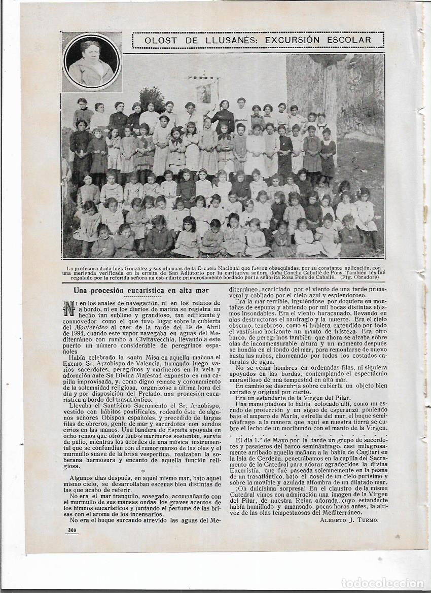 Collezionismo: A&Ntilde;O 1914 RECORTE PRENSA OLOST ALUMNAS ESCUELA NACIONAL PROFESORA INES GONZALEZ ESTANDARTE ROSA PONS