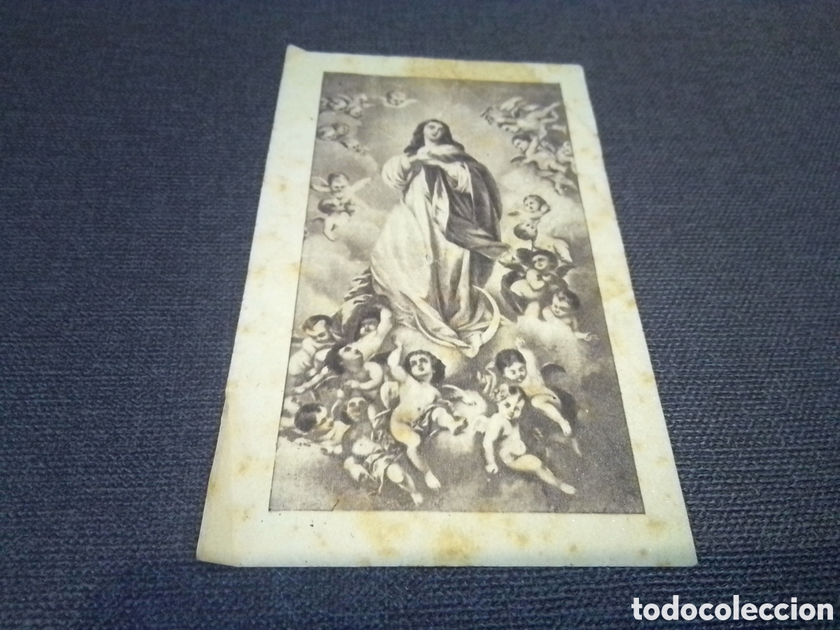 Coleccionismo: ESTAMPA 000 INMACULADA CONCEPCI&Oacute;N 9,7X6CM VIRGEN MAR&Iacute;A ANGELES CIELO ANTIGUA