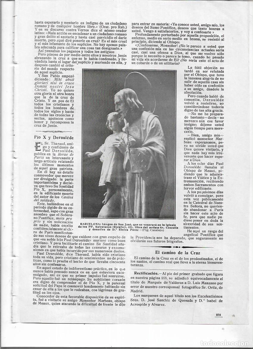 Collezionismo: 1914 RECORTE PRENS ESCULTURA SAN JOSE IGLESIA SALESIANOS BCNA OBRA DE COSCOLLA DONATIVO ELVIRA PEREZ