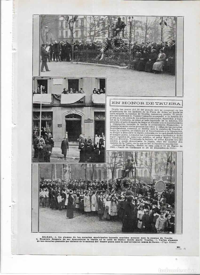 Collezionismo: A&Ntilde;O 1914 RECORTE PRENSA BILBAO HOMENAJE MONUMENTO AL POETA ANTONIO DE TRUEBA