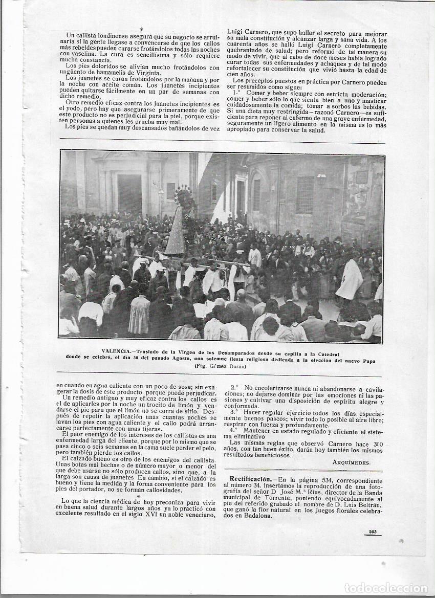 Collezionismo: A&Ntilde;O 1914 RECORTE PRENSA VALENCIA PROCESION TRASLADO VIRGEN DESAMPARADOS CAPILLA A LA CATEDRAL