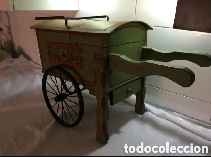 Coleccionismo: Carro de mano madera decorado - Foto 6