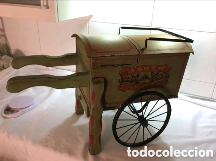 Coleccionismo: Carro de mano madera decorado - Foto 7