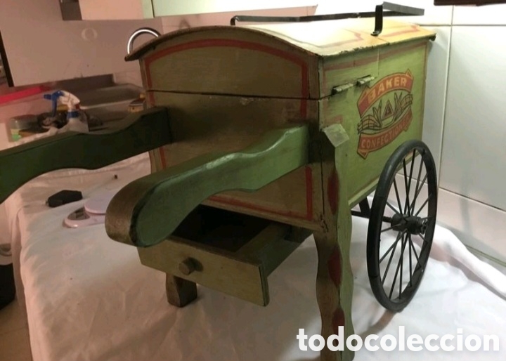 Coleccionismo: Carro de mano madera decorado - Foto 8