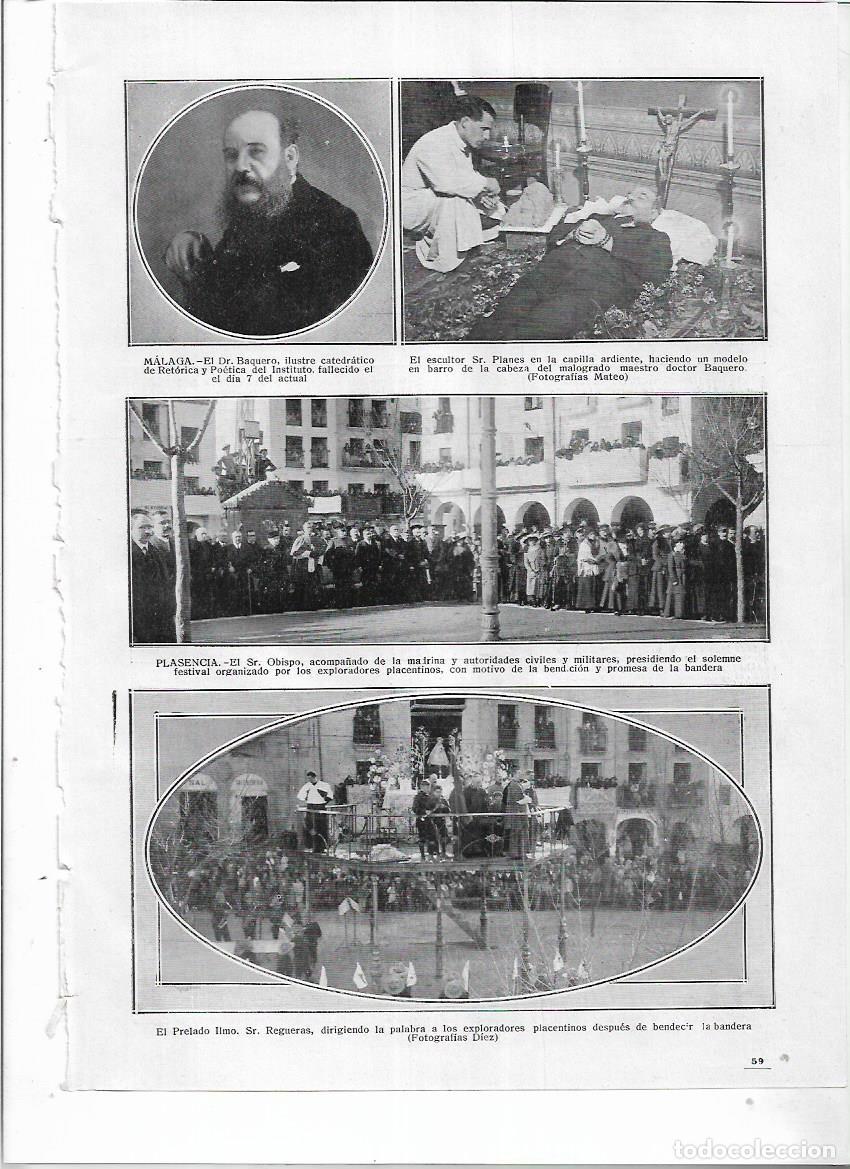 Collezionismo: 1916 RECORTE PRENSA MUERTE DR BAQUERO ESCULTOR PLANES EN SU CAPILLA ARDIENTE HACIENDO BUSTO DE BARRO