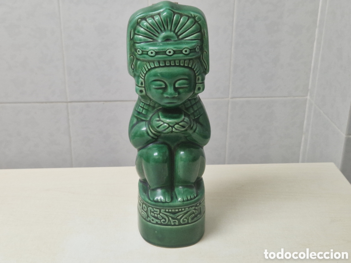 Coleccionismo: BOTELLA DE PORCELANA FIGURA AZTECA - Foto 11