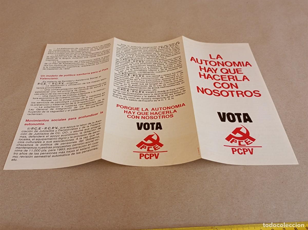 Coleccionismo: PROGRAMA PARTIDO COMUNISTA PA&Iacute;S VALENCIANO PROPAGANDA ELECTORAL PARTIDO COMUNISTA PA&Iacute;S VALENCI&Agrave;