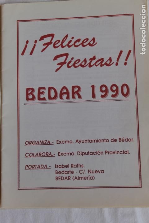 Coleccionismo: PROGRAMA DE FIESTAS BEDAR ALMERIA 1990 - Foto 6