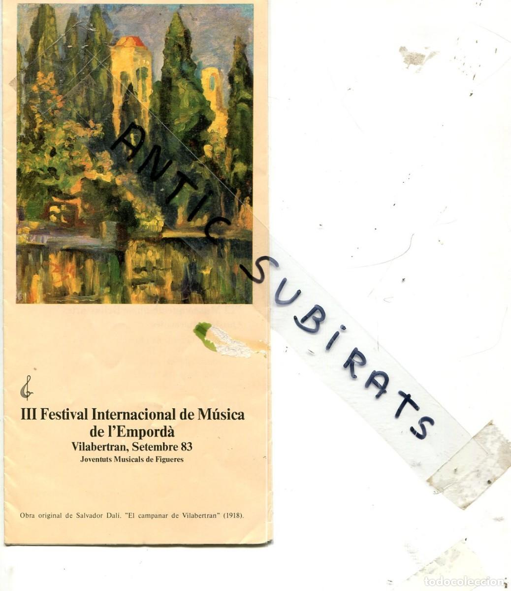 Coleccionismo: FOLLETO A&Ntilde;O 1983 CONFERENCIAS SOBRE SALVADOR DALI EN VILABERTRAN CON DIBUJO Y PORTADA DE DALI