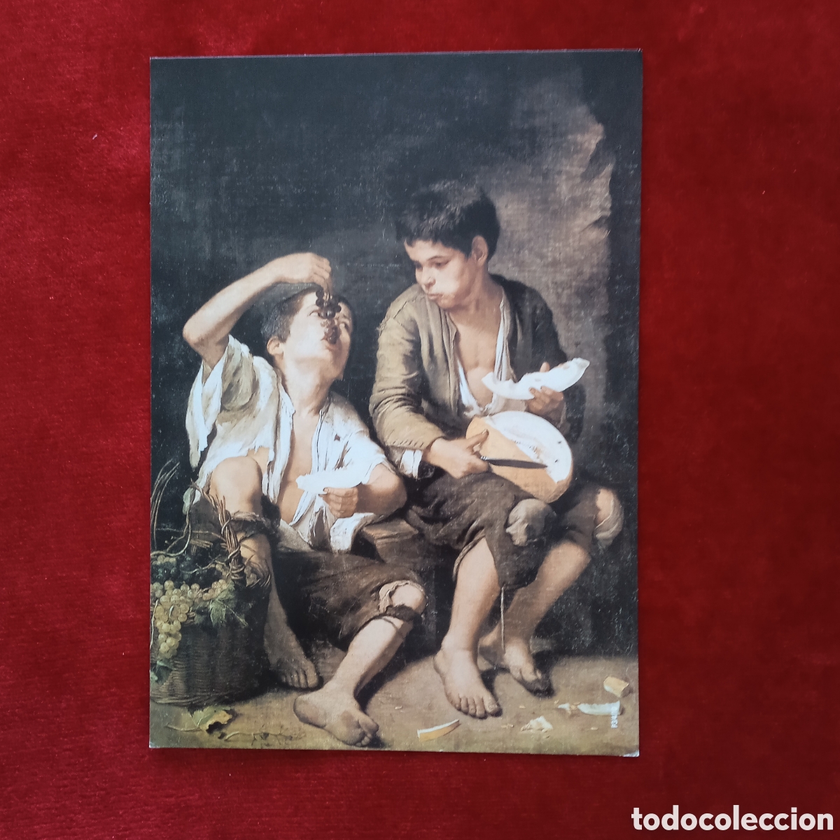 Coleccionismo: Murillo,Lamina Dos ni&ntilde;os comiendo mel&oacute;n y uvas - Foto 2