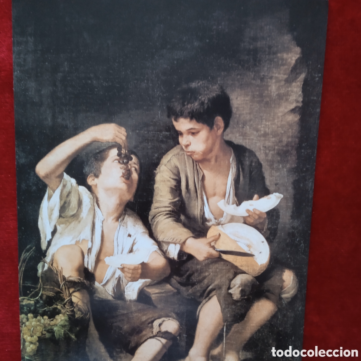 Coleccionismo: Murillo,Lamina Dos ni&ntilde;os comiendo mel&oacute;n y uvas - Foto 1