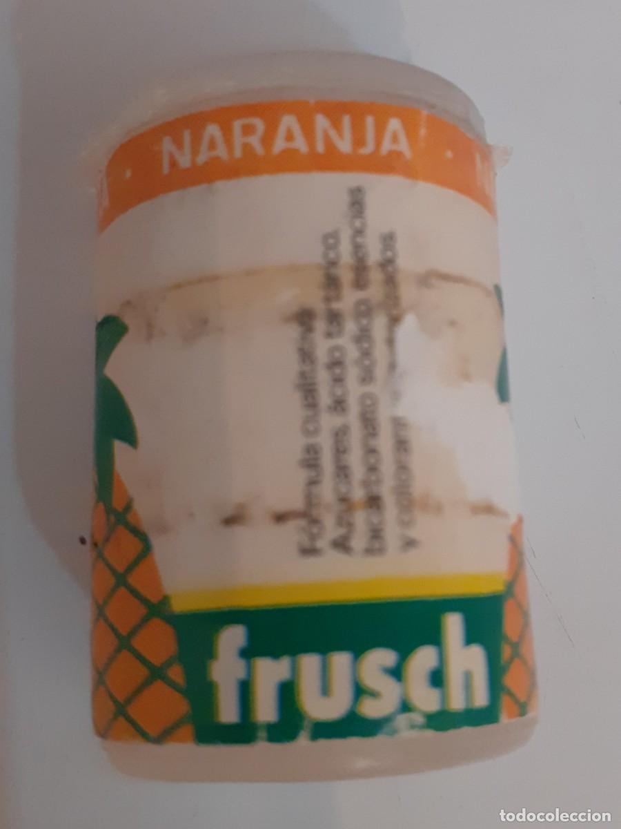 Coleccionismo: Tubo de golosina en polvos Frusch sabor naranja vac&iacute;o az&uacute;cares a&ntilde;os 80