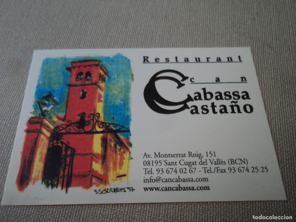 Sammelleidenschaft Papier: tarjeta de restaurant can cabassa, sant cugat del valles