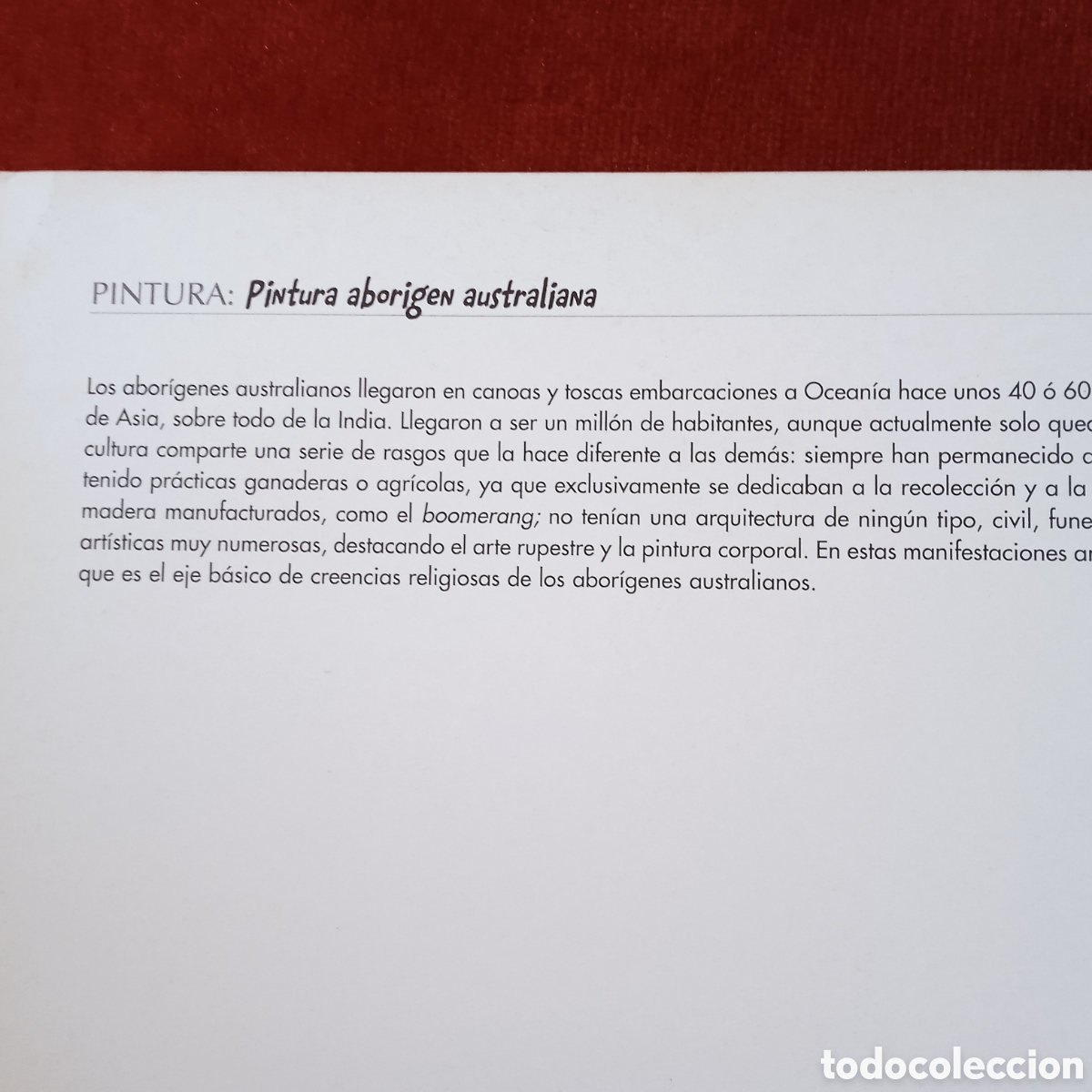 Coleccionismo: Pintura aborigen australiana .Lamina - Foto 7