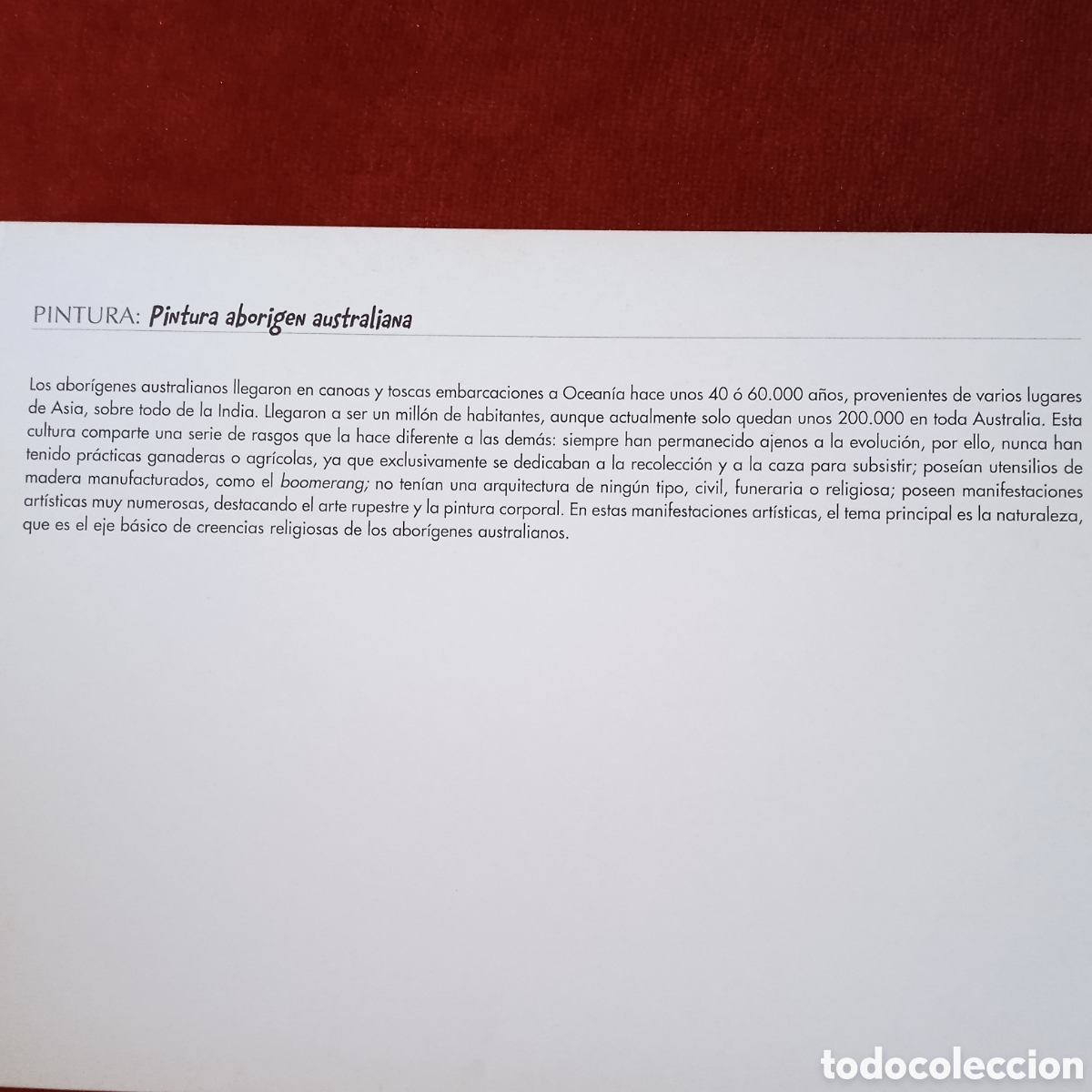 Coleccionismo: Pintura aborigen australiana .Lamina - Foto 8