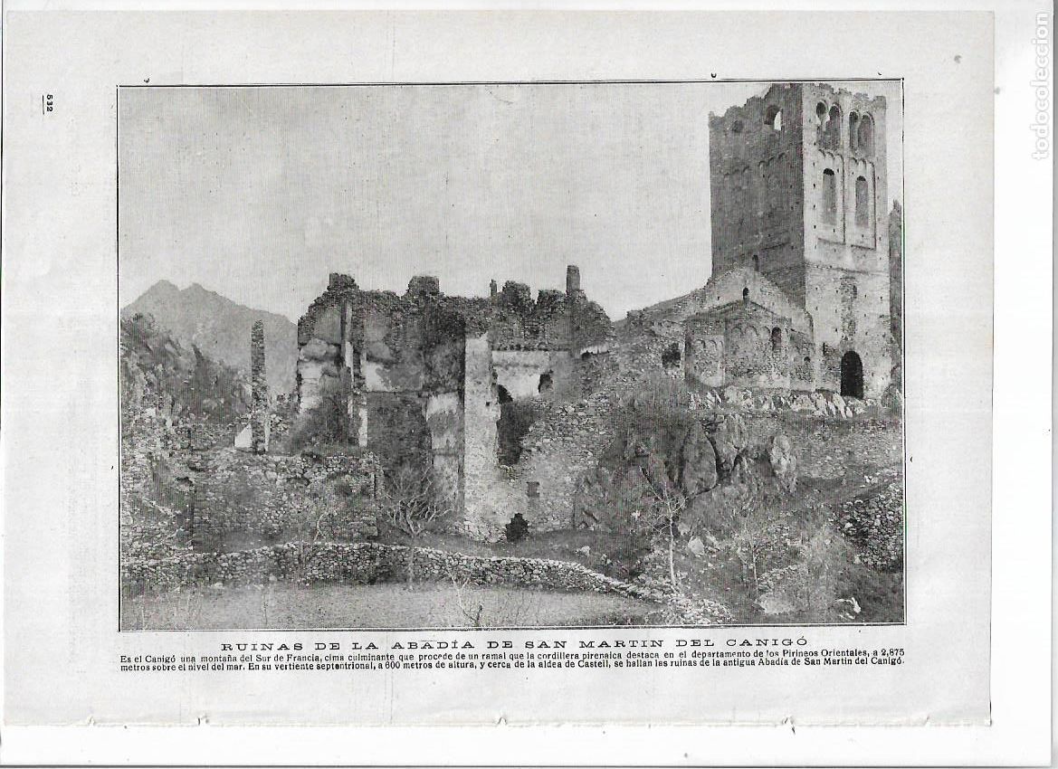 Colecionismo: A&Ntilde;O 1916 RECORTE PRENSA MONASTERIO MONESTIR RUINAS ABADIA SANT MARTI DE CANIGO
