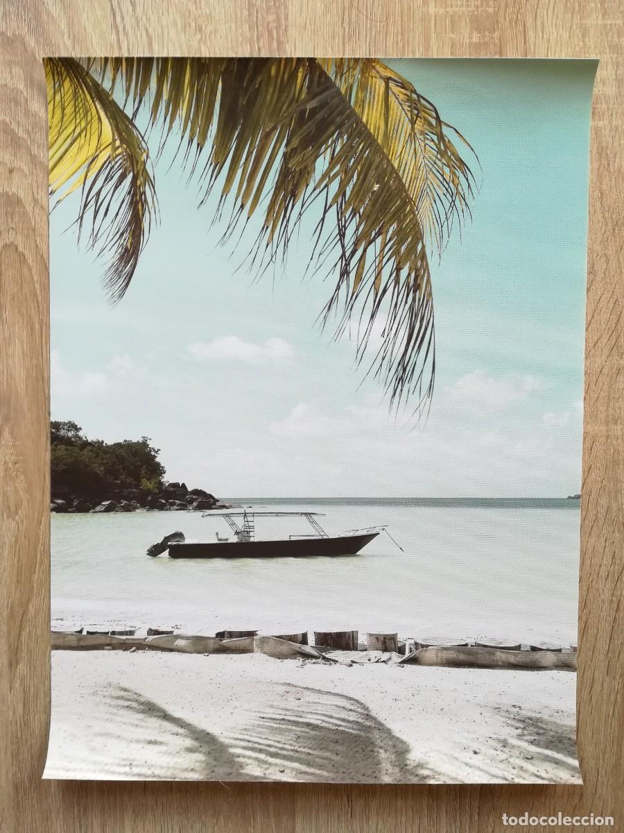 Colecionismo: FOTO PLAYA CARIBE EN L&Aacute;MINA DE POLI&Eacute;STER 30 CM X 40 CM - A&Ntilde;O 2020.