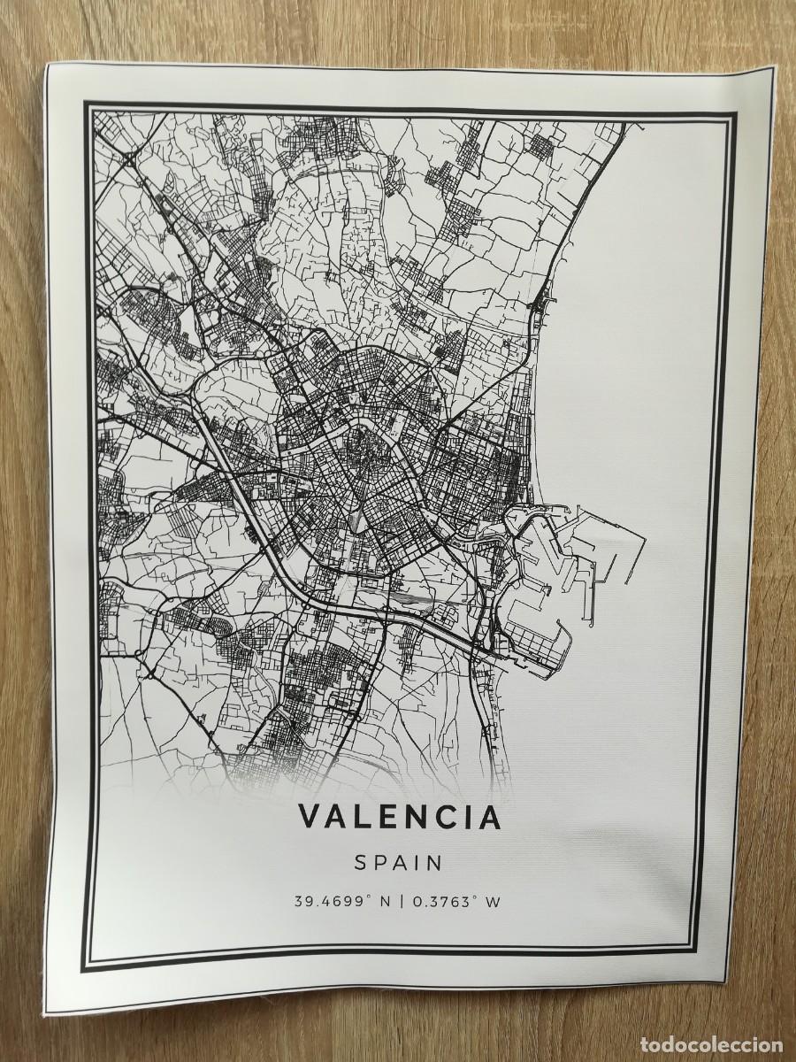 Colecionismo: PLANO VAL&Egrave;NCIA CAPITAL Y PEDAN&Iacute;AS, EN L&Aacute;MINA DE POLI&Eacute;STER 30 CM X 40 CM - A&Ntilde;O 2020.
