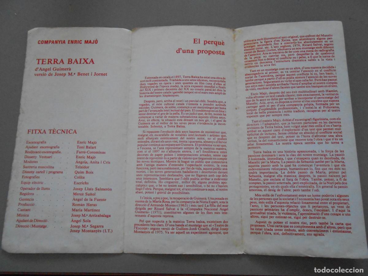 Coleccionismo: TERRA BAIXA- Triptico de la obra - Foto 2