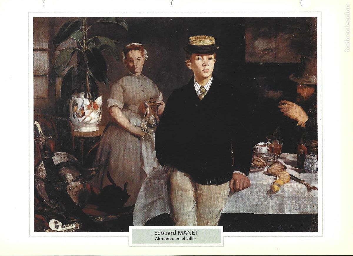 Coleccionismo: EDOUARD MANET. ALMUERZO EN EL TALLER. L&Aacute;MINA FICHA PLANETA DeAGOSTINI 2006