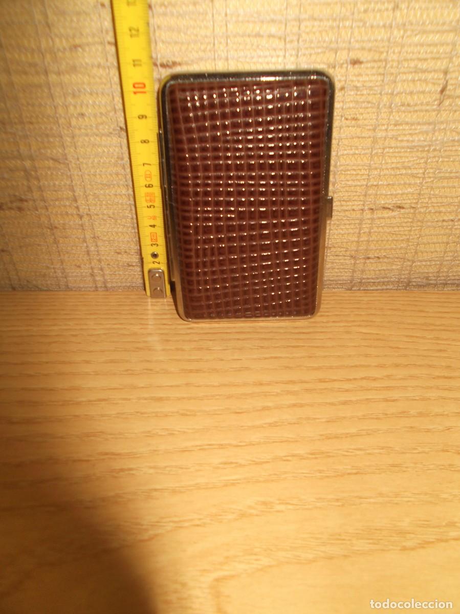 Coleccionismo: Pitillera simil piel marr&oacute;n.Vintage - Foto 4