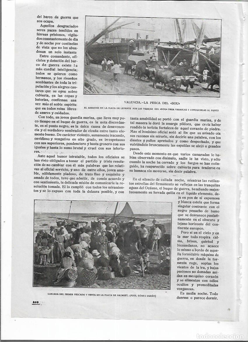 Collectionnisme: A&Ntilde;O 1919 RECORTE PRENSA VALENCIA PESCA DEL BOU ARRASTRE LLEGADA PESCADO Y VENTA PLAYA DE NAZARET