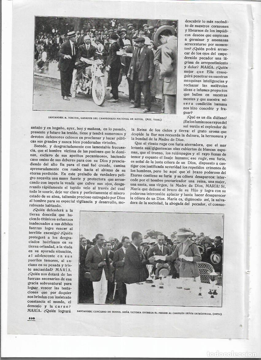 Coleccionismo: A&Ntilde;O 1919 RECORTE PRENSA SANTANDER MOTOCICLISMO SR M TORCIDA GANADOR CAMPEONATO NACIONAL DE MOTOS