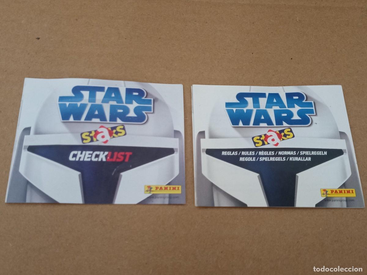 Coleccionismo: Lote de Normas Reglas Instrucciones CheckList Star Wars The Clone Wars Staks Panini 2008