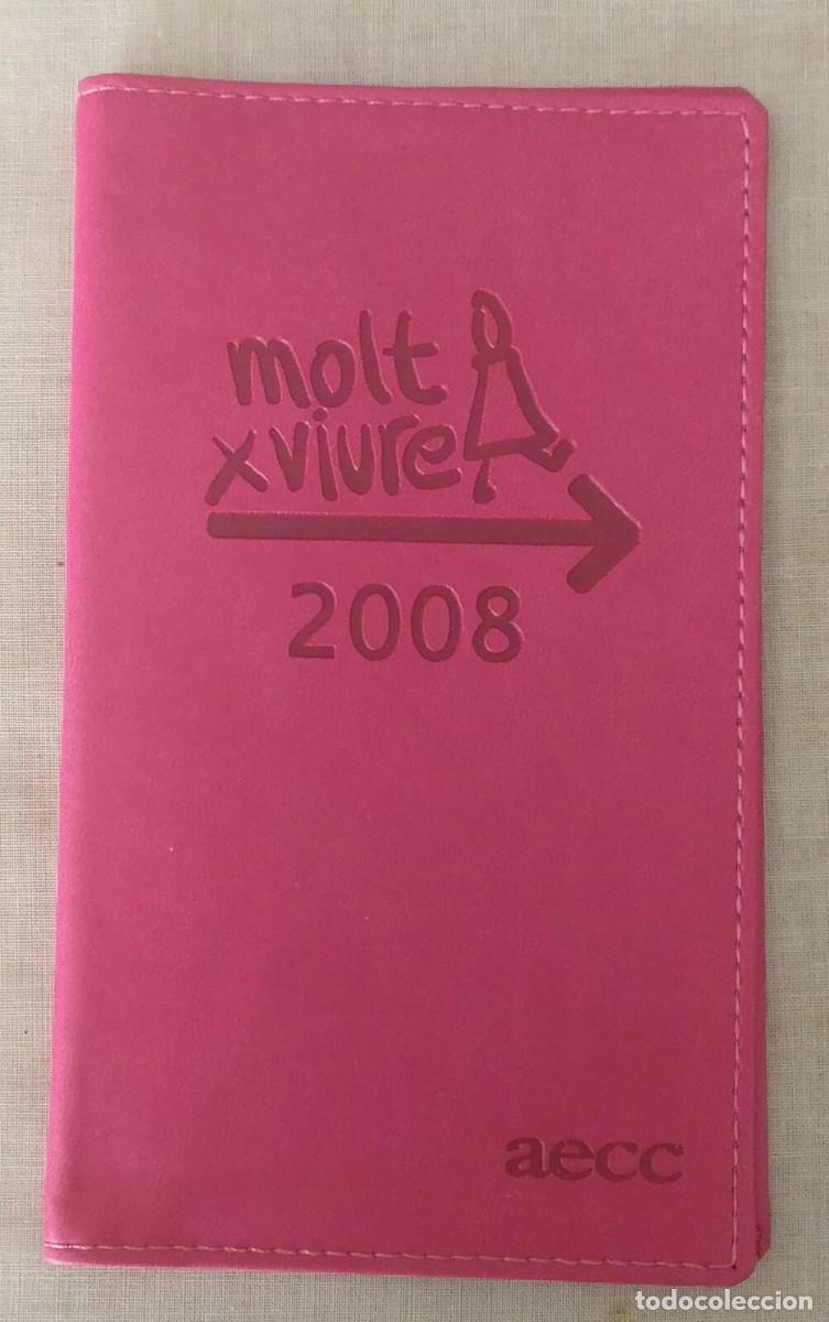 Coleccionismo: Funda pl&aacute;stico rosa fucsia para libreta tel&eacute;fonos - AECC Catalunya contra el C&aacute;ncer - 2008