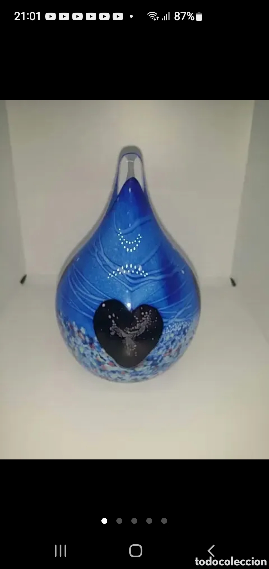 Coleccionismo: Pisapapeles cristal l&aacute;grima azul