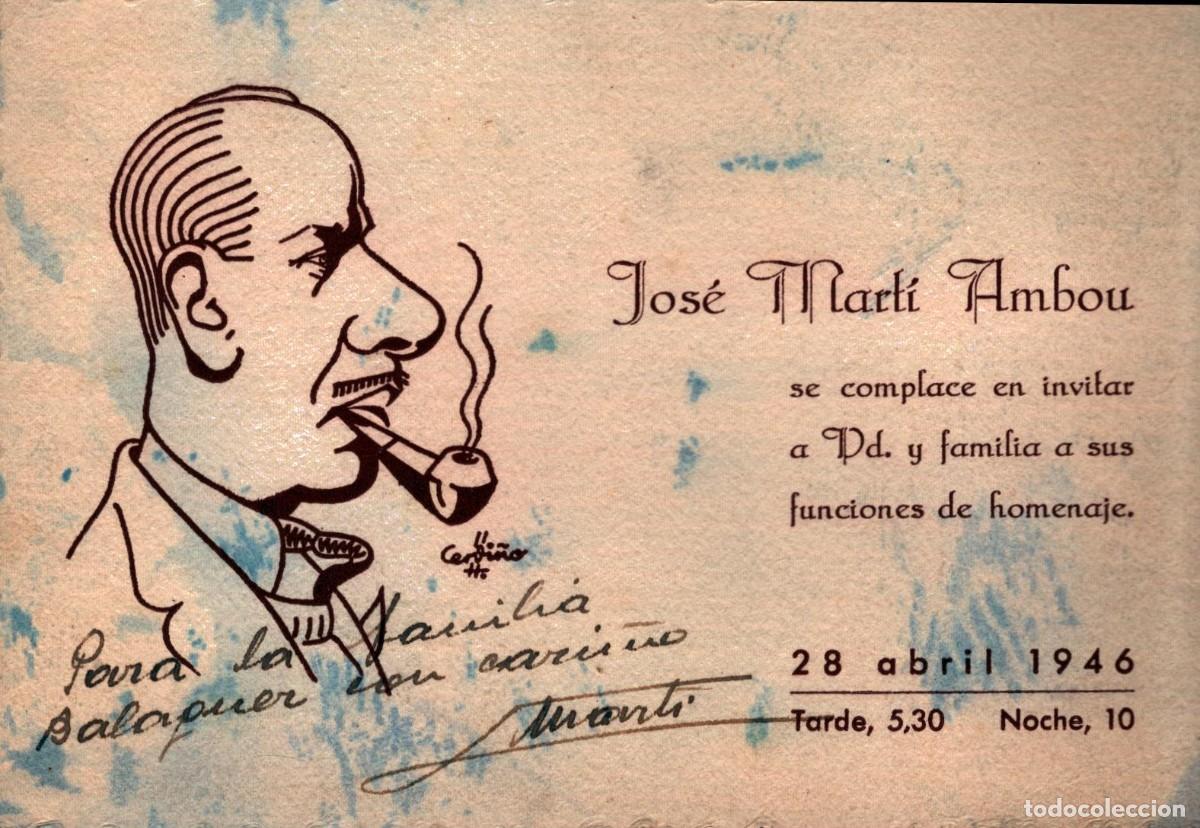 Coleccionismo: Jos&eacute; Mart&iacute; Ambou 1946 con dedicatoria compa&ntilde;&iacute;a de comedias Guillermo Rold&aacute;n
