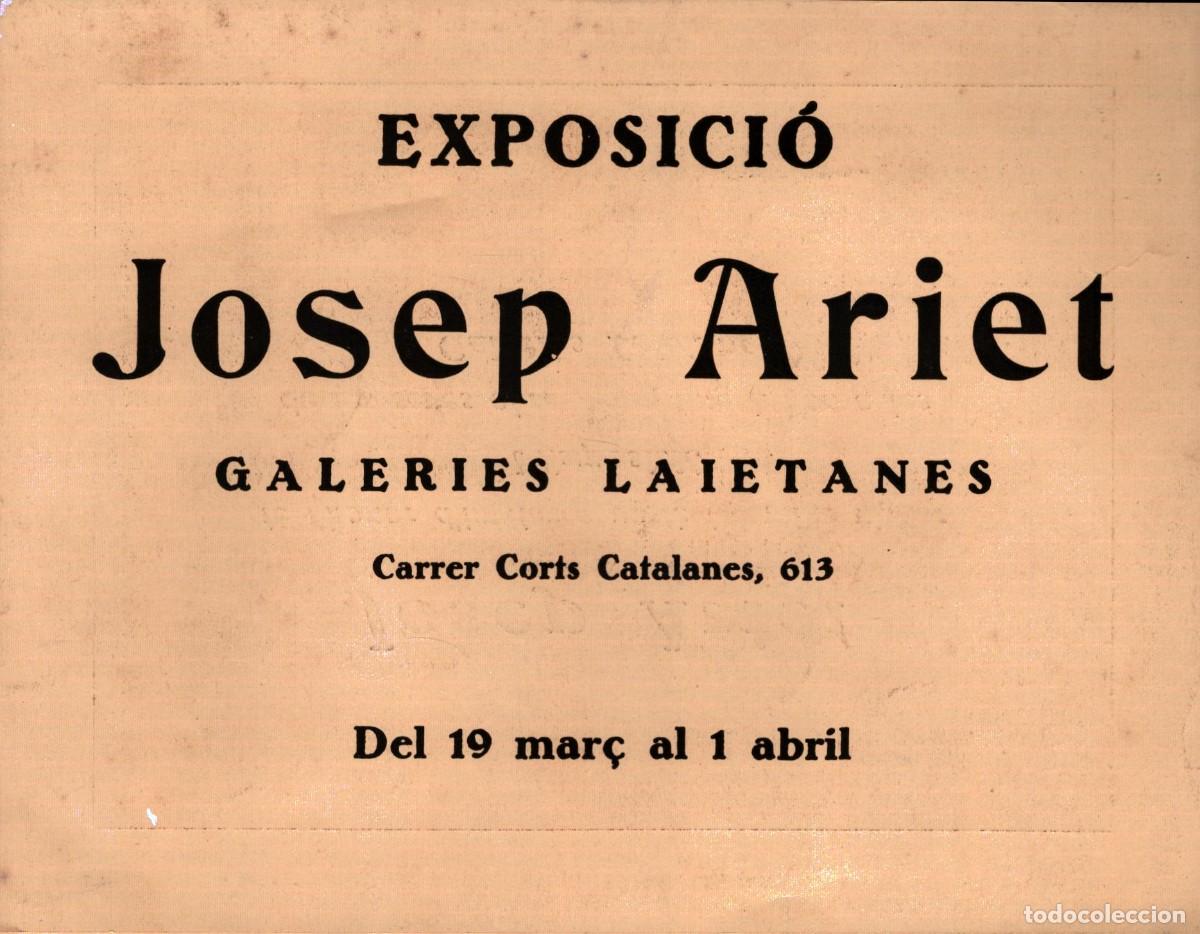 Coleccionismo: exposici&oacute; Josep Ariet Galeries Laietanes Barcelona 1932