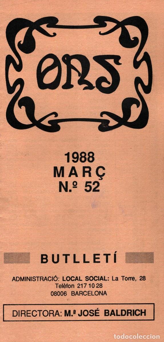 Coleccionismo: O.R.S 1988 Butllet&iacute; Barcelona M&ordf; Jos&eacute; Baldrich