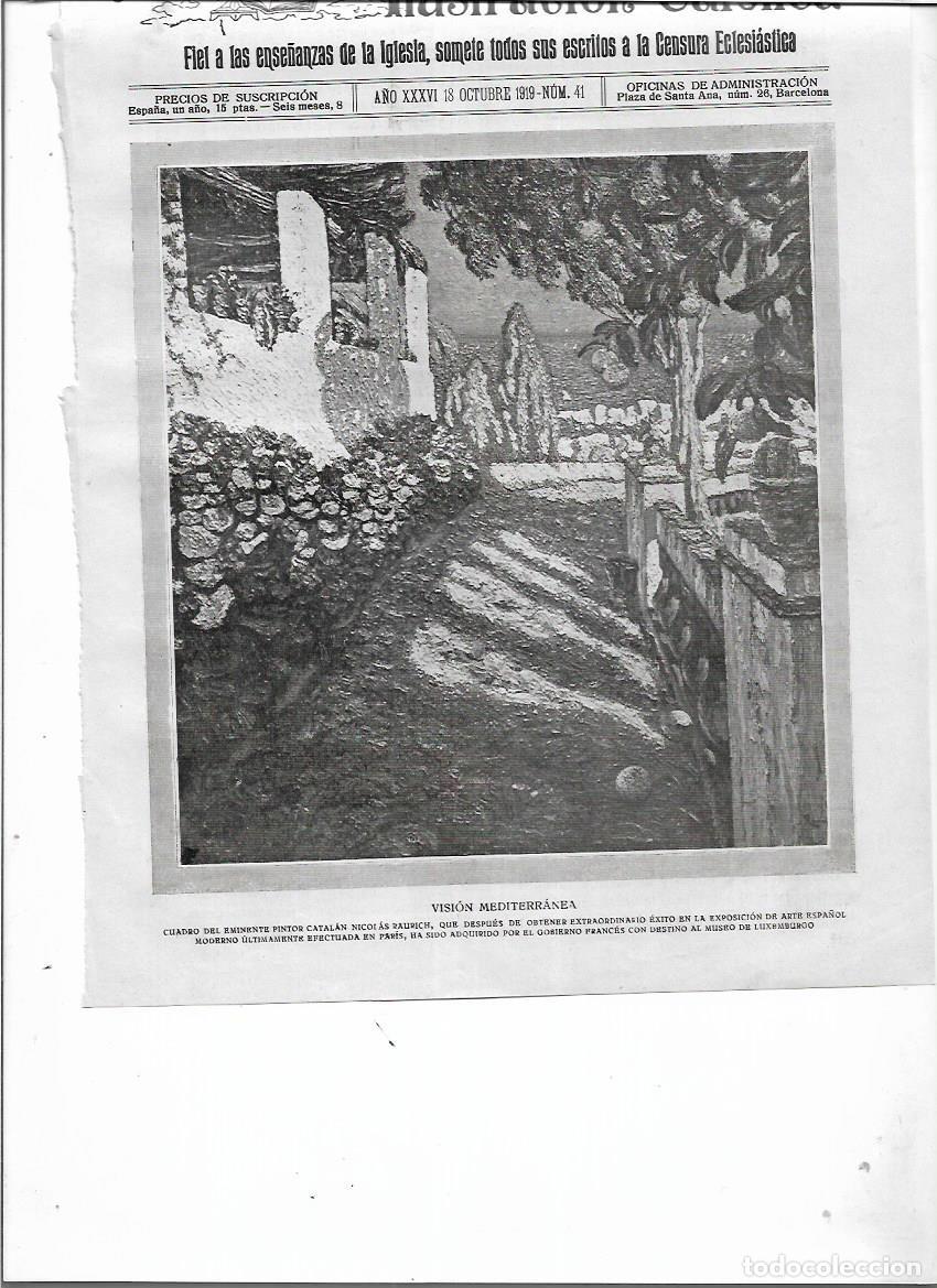 Coleccionismo: A&Ntilde;O 1919 RECORTE PRENSA PINTURA VISION MEDITERRANEA REPRODUCCION CUADRO DE NICOLAS RAURICH