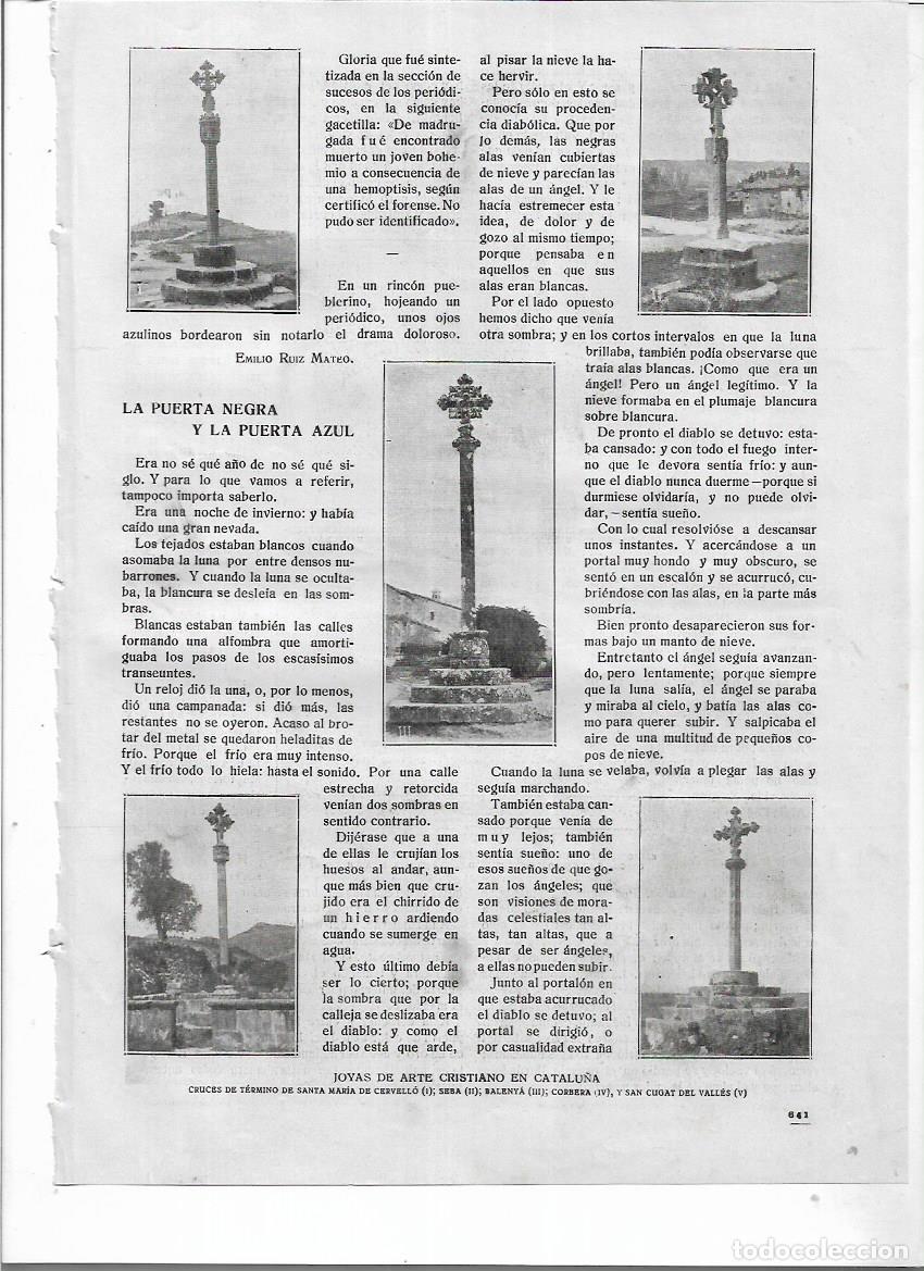 Collecting paper: 1919 RECORTE PRENSA ARTE CRISTIANO CRUZ TERMINO STA MARIA DE CERVELLO ST CUGAT SEVA BALENYA CORBERA