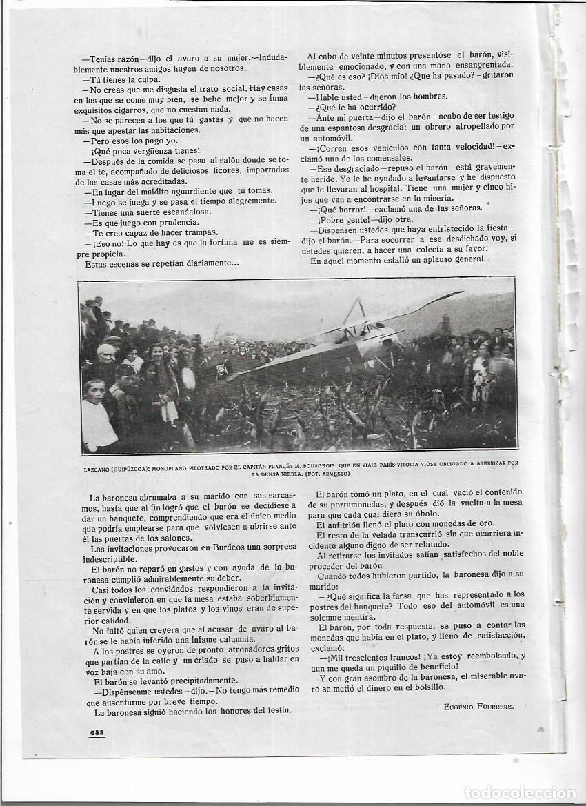 Collecting paper: A&Ntilde;O 1919 RECORTE PRENSA LAZCANO GUIPUZCOA AVIACION MONOPLANO BOURGEOIS ATERRIZAJE DE EMERGENCIA