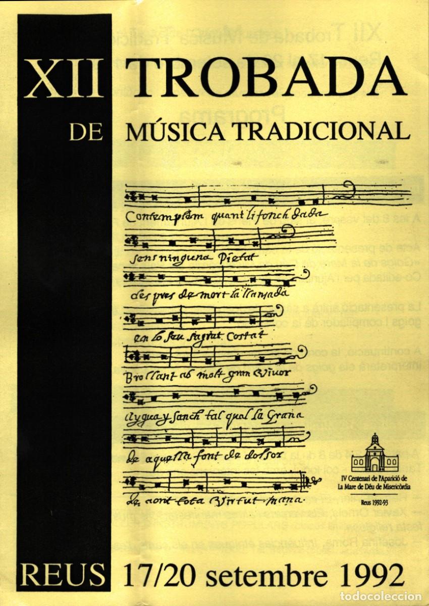 Coleccionismo: XII trobada e m&uacute;sica tradiconal Reus 1992