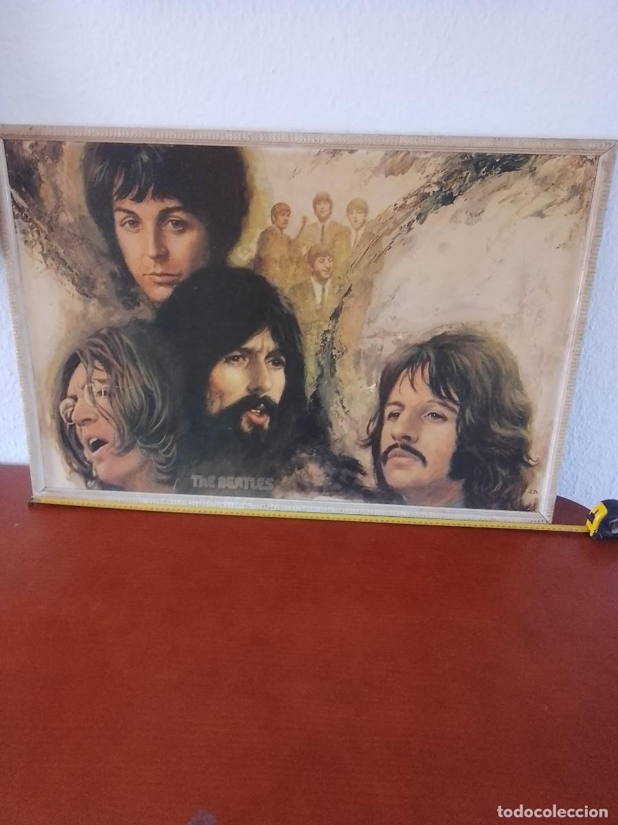 Coleccionismo: The beatles,lamina, en madera ,a&ntilde;os ,70,
