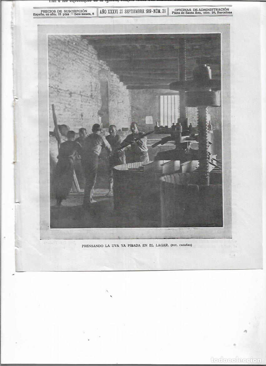 Coleccionismo: A&Ntilde;O 1919 RECORTE PRENSA VENDIMIA VINO PRENSA DE LA UVA YA PISADA FOTOGRAFIA DE CASA&Ntilde;AS