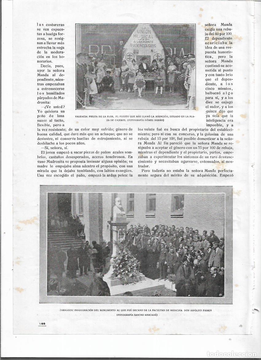 Collecting paper: A&Ntilde;O 1919 RECORTE PRENSA ZARAGOZA INAUGURACION MONUMENTO A DON HIPOLITO FAIREN DECANO MEDICINA