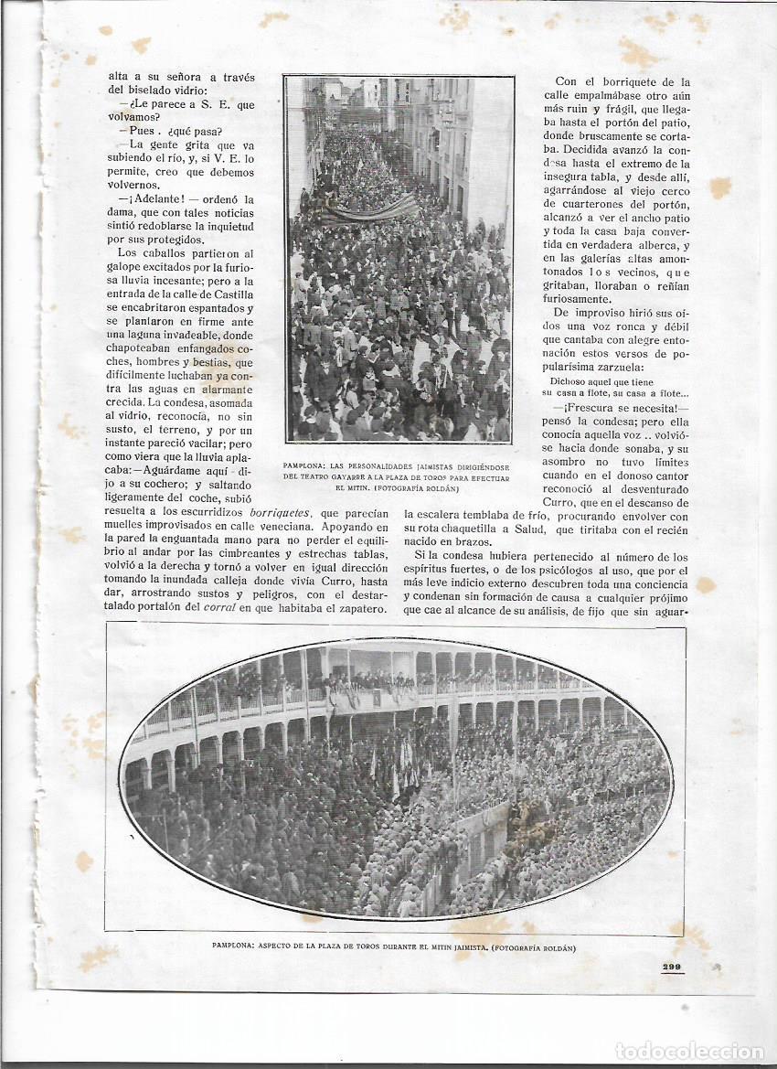 Collecting paper: A&Ntilde;O 1919 RECORTE PRENSA PAMPLONA MITIN JAIMISTA PERSONALIDADES TRAYECTO CALLE GAYARRE A PLAZA TOROS