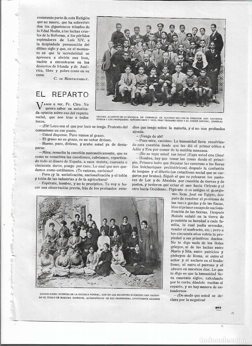 Collecting paper: A&Ntilde;O 1919 RECORTE PRENSA TANGER ALUMNOS ESCUELA DE COMERCIO ALFONSO XIII DIRECTOR SALVADOR PINEDA
